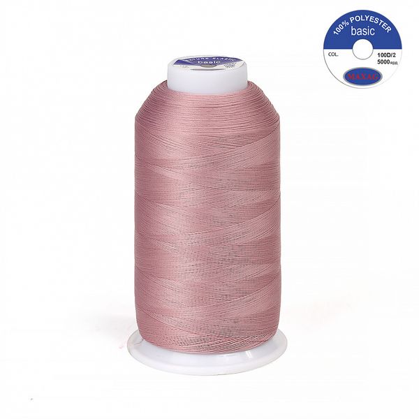Нитки эластичные текстурированные Max 100D/2, 5000 м, 362 пудро-розовый, 1 катушка