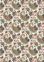 Ткань для пэчворка Peppy Сказочный восток, рулон 112 см / 5 метров, СВ-10 белый, Peppy