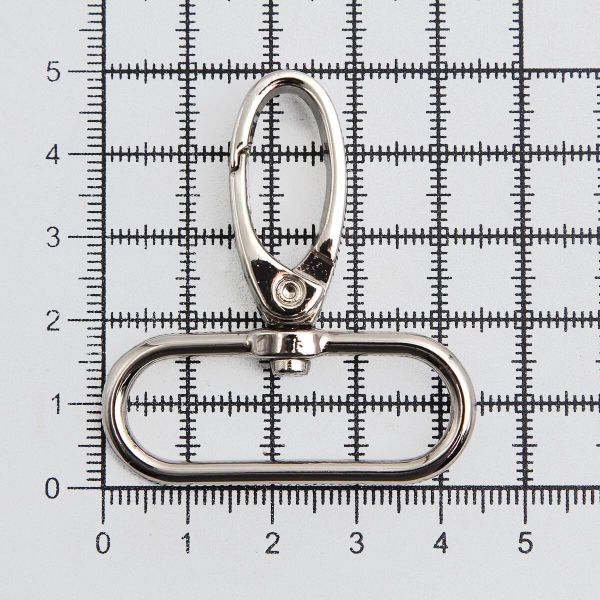 Карабин металл 38.0 мм (49х44 мм), никель, ГУ12849, 4 шт