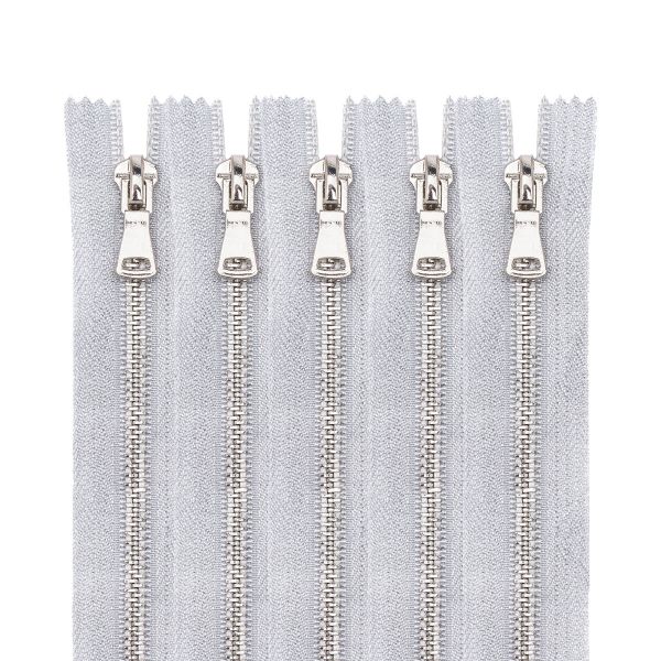 Молния металл Т5 (5 мм) 1 зам., разъем., 70 см, серебро, никель, 5 шт