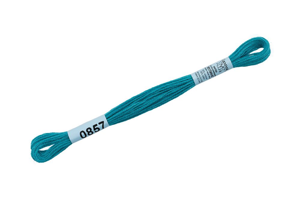 Мулине Gamma 100% хлопок, цв.0857 м.волна, 24 мотка по 8 метров