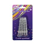 Набор свечей для торта 9.5 г 0.5 см, 12х10 шт, 02_под серебро, Boomzee BCD-33