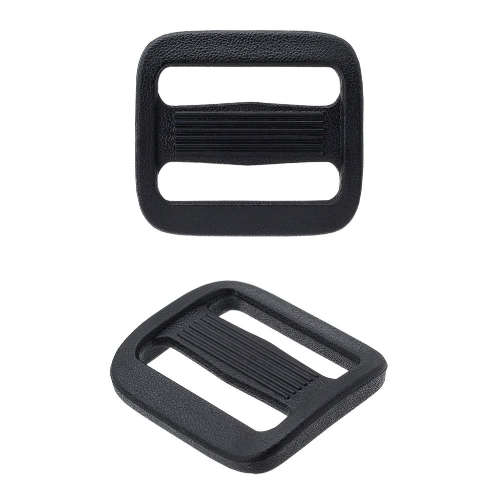 Пряжка двухщелевая ацеталь 20 мм, черный, 20 шт