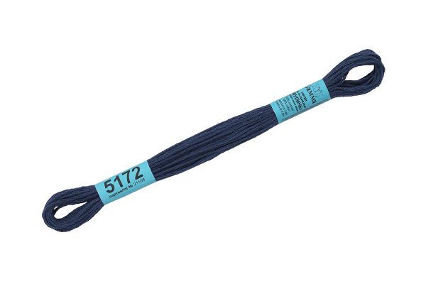 Мулине Gamma 100% хлопок, цв.5172 т.синий, 24 мотка по 8 метров