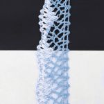 Кружево вязаное (тесьма) хлопковое 28 мм / 25 метров, рис.28.01.021 (голубой/белый) С3749Г17