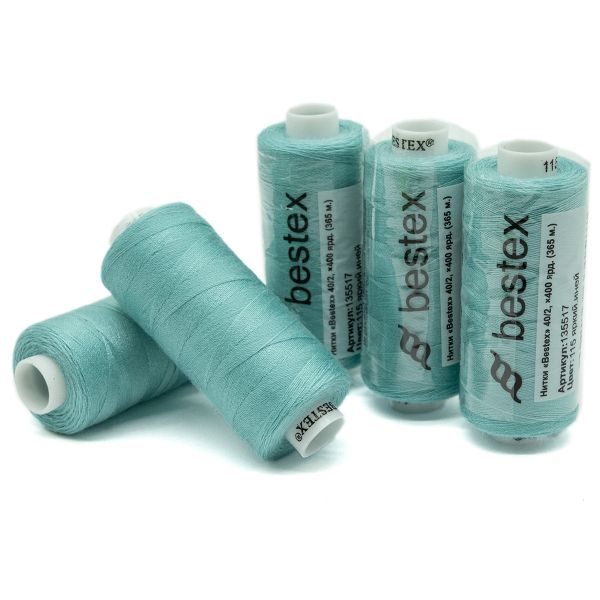 Нитки швейные бытовые Bestex 40/2, 365 м (400 ярд) / 10 кат., 115 яркий иней