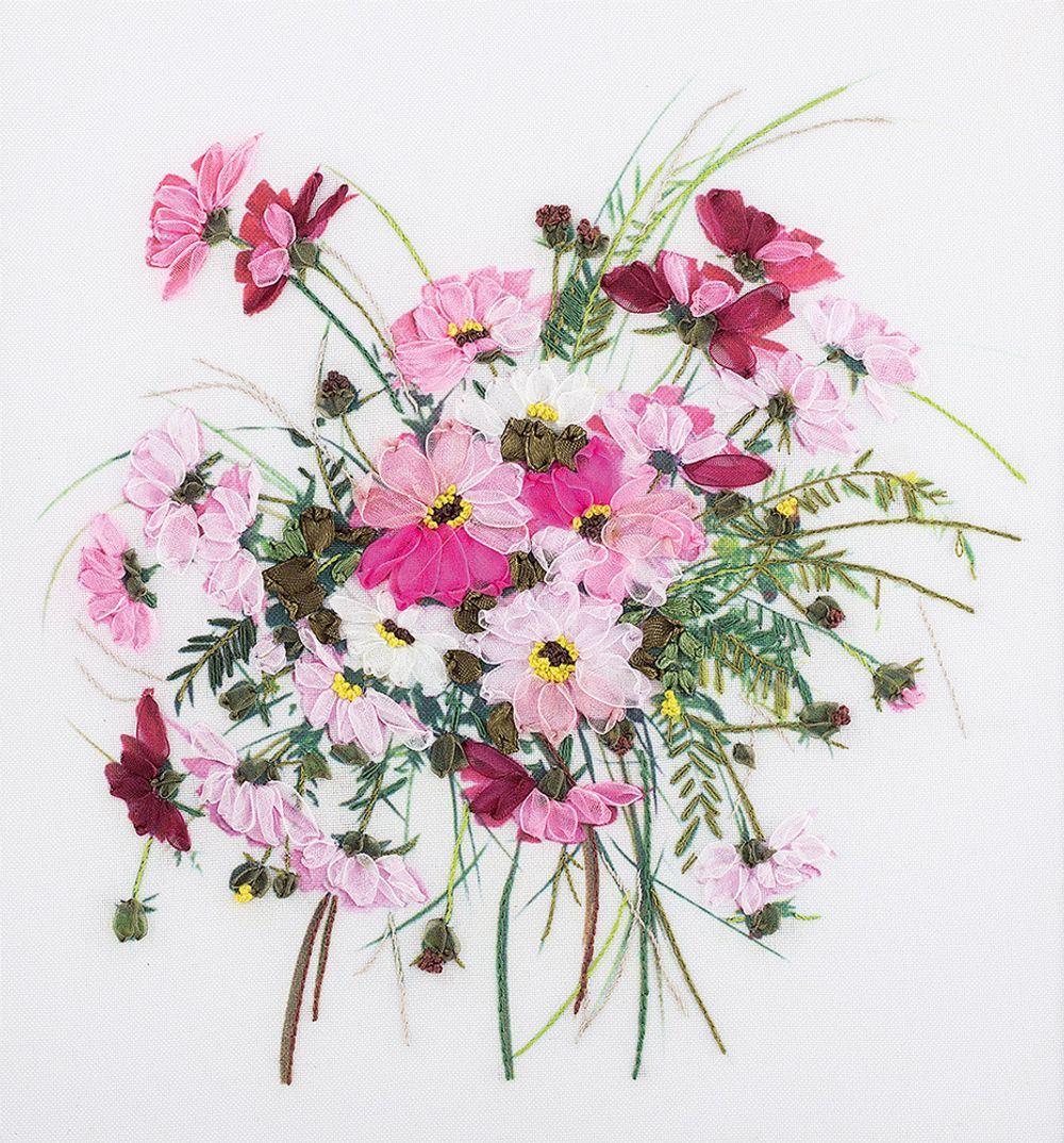 Набор для вышивания нитками Panna, Живая картина, Дыхание нежности, 19х19 см