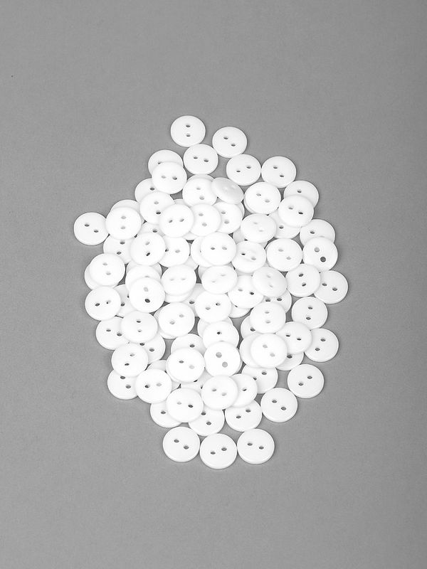 Пуговицы 2 прокола 20L=13 мм, пластик TBY BT, цв.101 белый, 150 шт