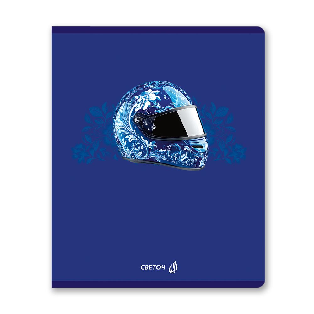 Тетрадь ученическая общая, выборочный лак, A5 96 л. на скобе 65 г/м², белизна 100% 5 шт клетка, 01531 Гжель, Светоч Т80