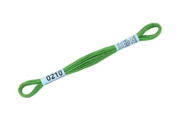 Мулине Gamma 100% хлопок, цв.0210 травяной, 24 мотка по 8 метров