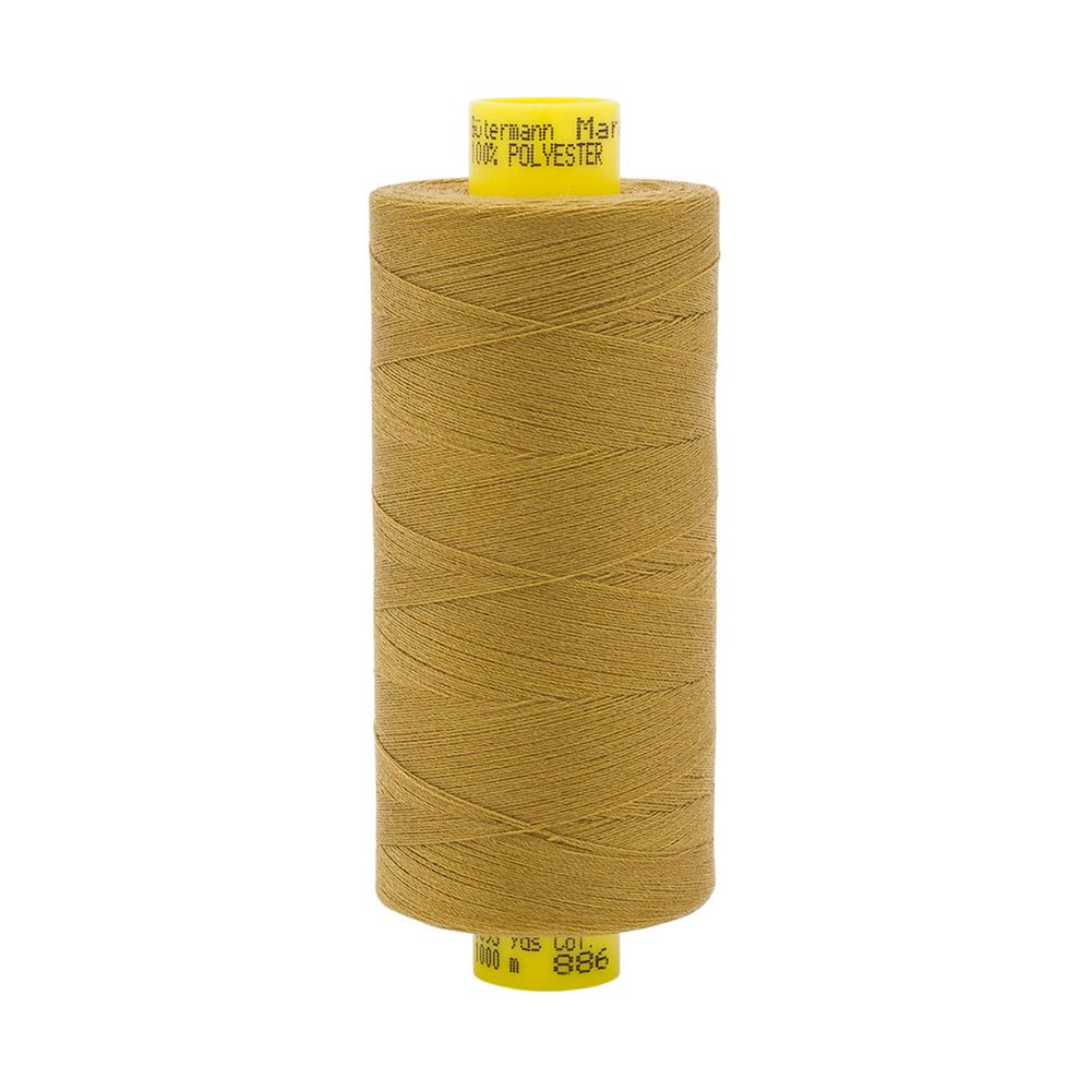 Нитка особо тонкая Gutermann Mara №150 (150/2), 1000 м, 713953, цв. 886 золотисто-оливковый, 1 катушка