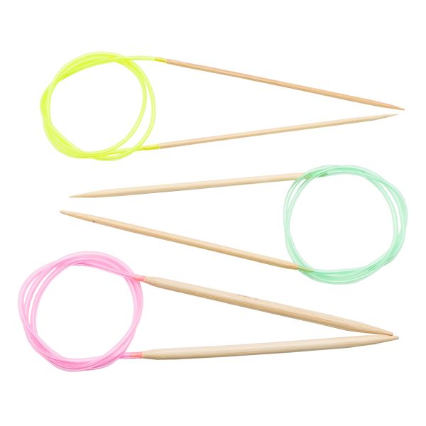 Набор круговых спиц 13см, размеры 3,0/4,0/6,0 мм (3 шт), леска 54см, бамбук Hobby&Pro, L200-126
