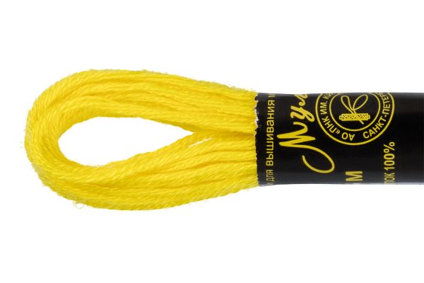 Мулине ПНК им.Кирова цв.0207 яр. желтый, Россия, 24 мотка по 8 метров