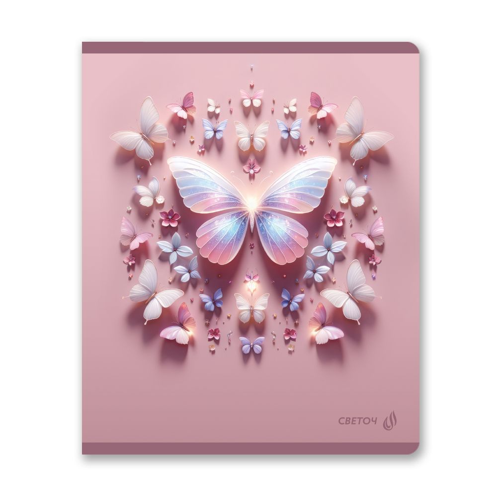 Тетрадь ученическая общая, выборочные блёстки, A5+ 48 л. на скобе 65 г/м², белизна 100 %, 10 шт, клетка, 01130 Микс-Блеск перламутра, Светоч Т83