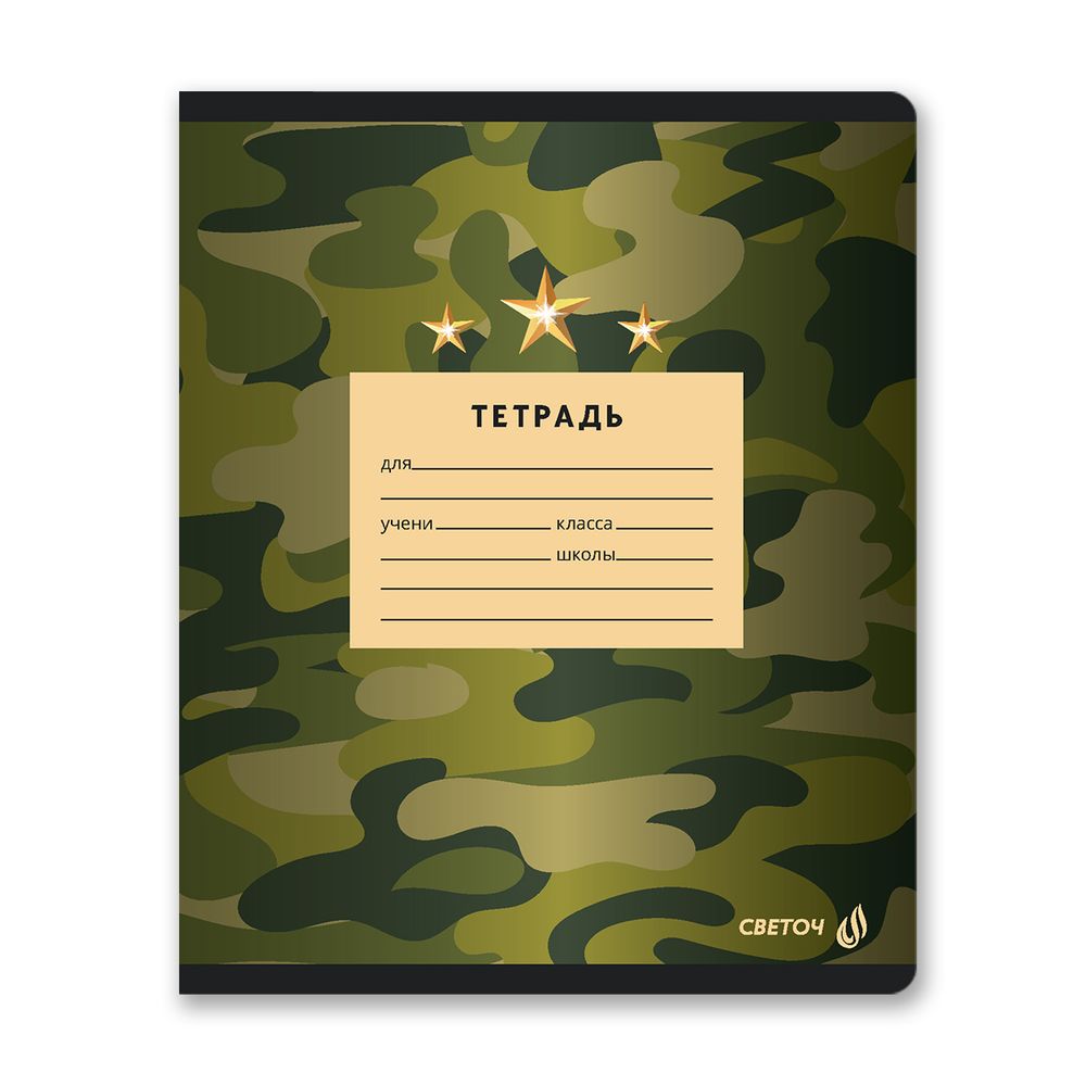 Тетрадь ученическая школьная A5 12 л. на скобе 65 г/м², белизна 100% 25 шт клетка, 01397 Отважный, Светоч Т74
