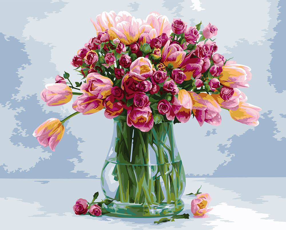 Картина по номерам Фрея, Изящный букет, 50х40 см