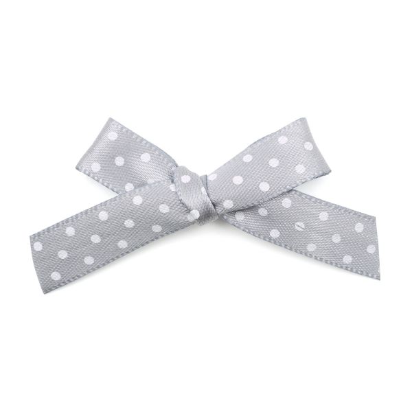 Бантики пришивные 3х2 см, 8 шт, св. серый горох