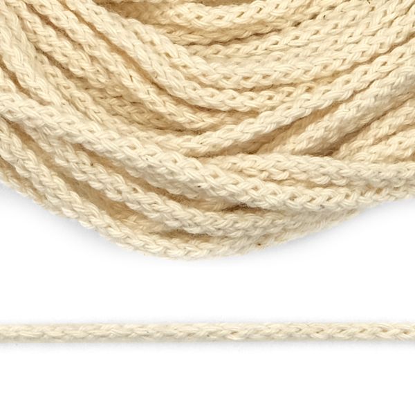 Шнур круглый х/б ⌀3.5 мм / 20 метров, (7092), суровый