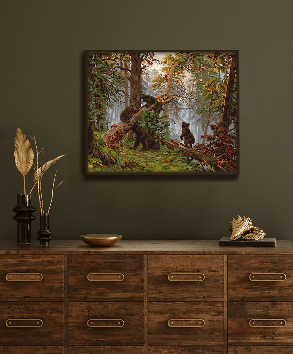 Картина по номерам Фрея GTG-PNB/PL-199, По мотивам картины Шишкина И. И. «Утро в сосновом лесу». 1889. Фрагмент, 40х50 см