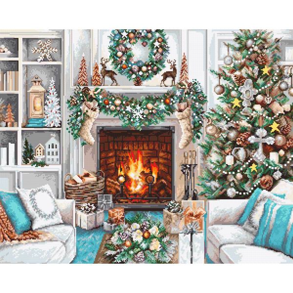 Набор для вышивания нитками Luca-S, Рождественский Интерьер 42х34см