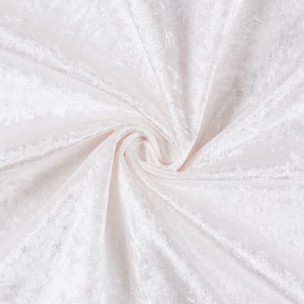 Плюш (ткань) 00 Peppy PCVL, 250±5 г/м², 150±2 см / 5 метров, винтажный, 01 белый