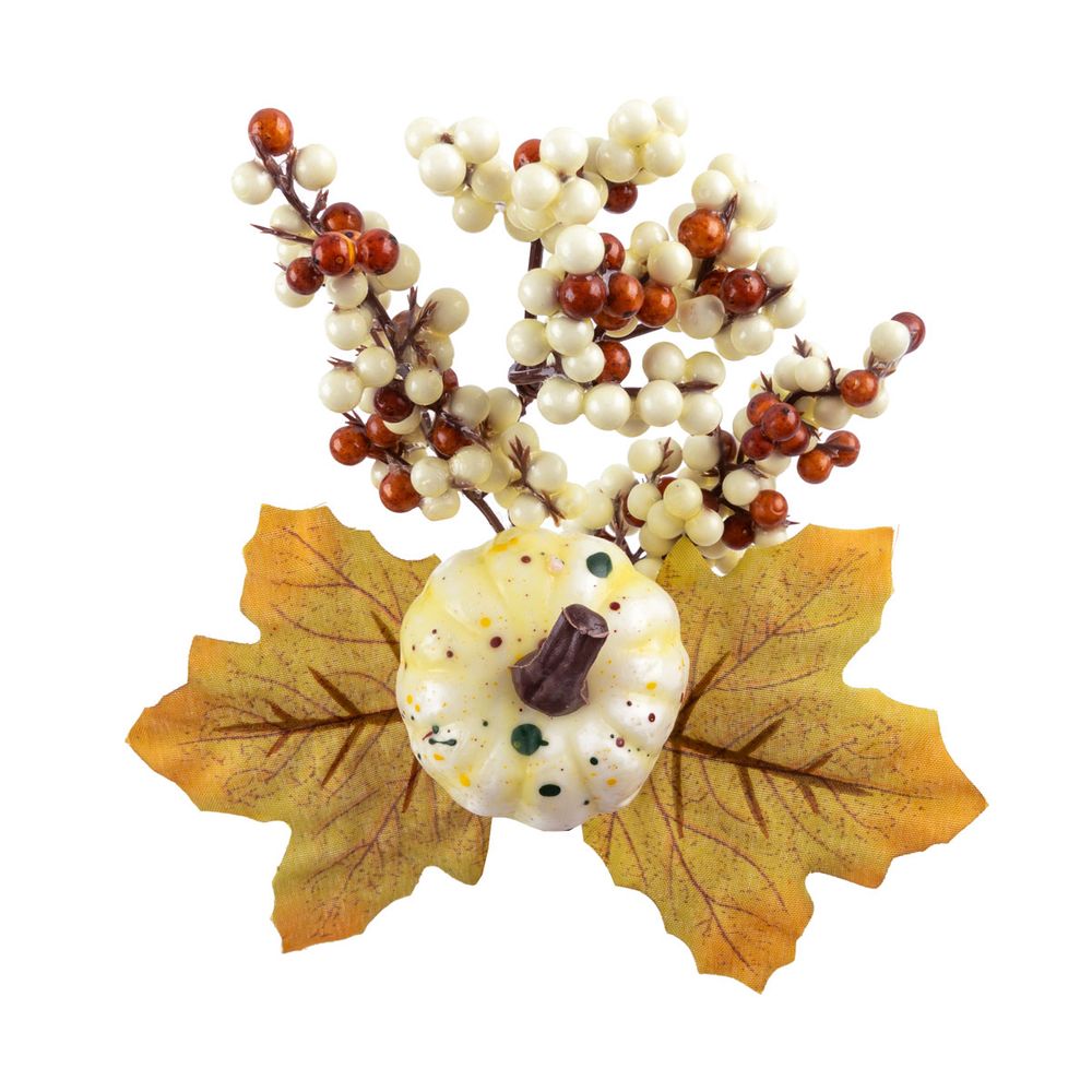Веточка декоративная осенняя с ягодами и тыквой 25 см, 3 шт, 01, Blumentag