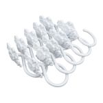Крючки шторные для карниза навесные ⌀6 мм, 10 шт, 03 белый, Sofi H40
