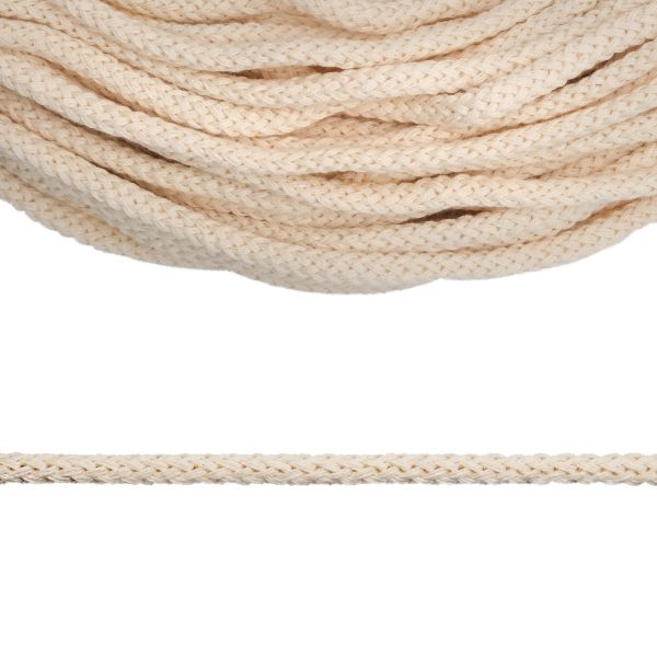 Шнур круглый х/б ⌀5.0 мм / 100 метров, суровый