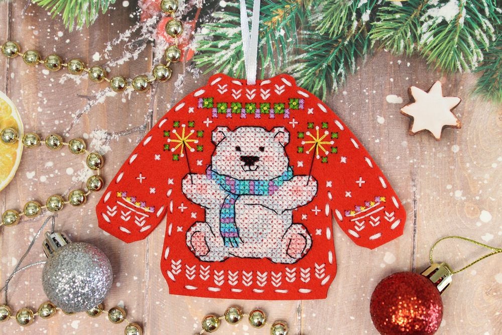 Набор для вышивания нитками МП Студия (Жар-птица), Любимый свитер, 10х13 см