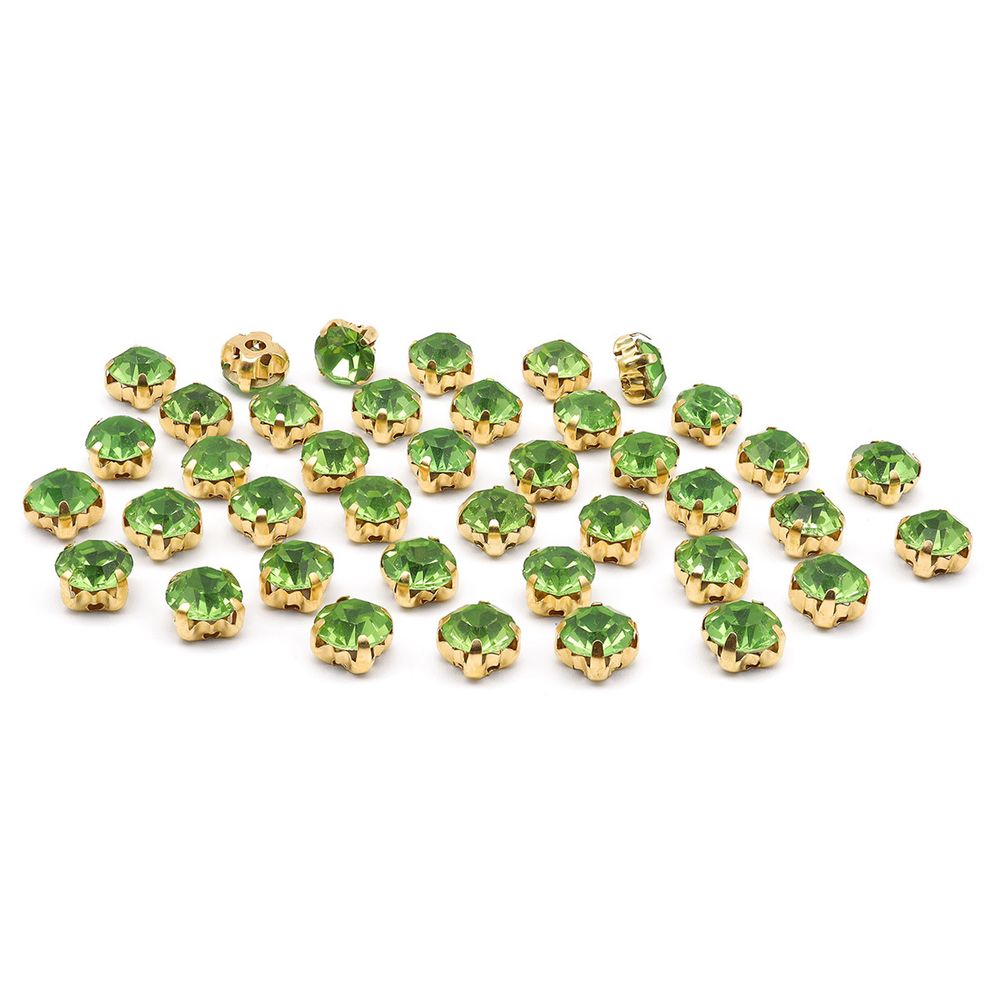Хрустальные стразы в цапах/золото, 6мм, 40 шт/упак, Astra&Craft (39 св.зеленый), 4AR169/176
