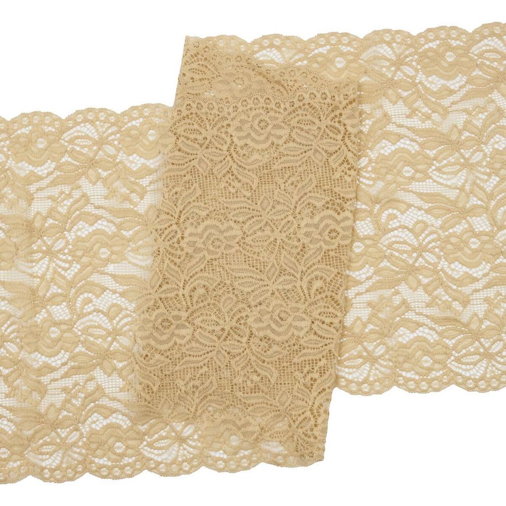 Кружево бельевое эластичное 300 мм / 13.72 м, цв. C180 телесный