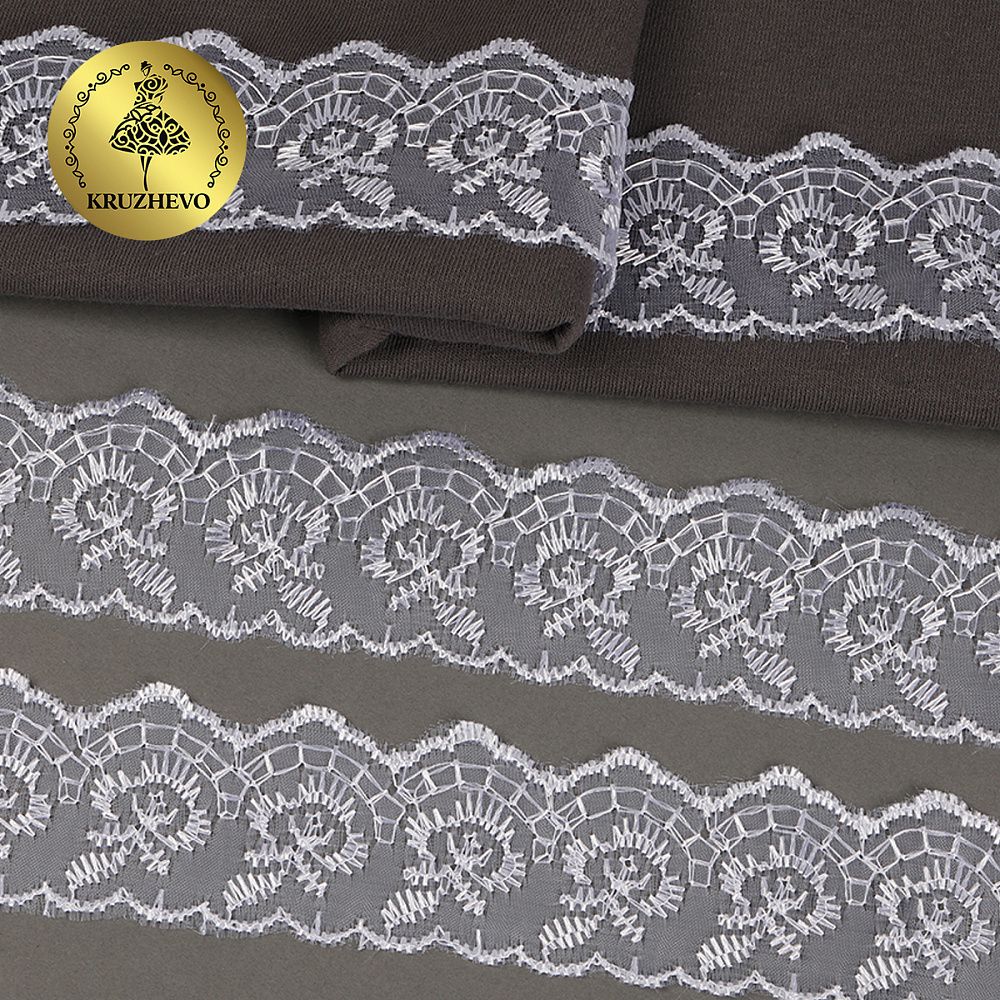 Кружево капроновое 45 мм / 9.14 м, TBS.30010 цв.001 белый, Kruzhevo