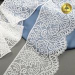 Кружево эластичное (стрейч) 110 мм, 40992PP цв.белый уп.25м, Kruzhevo