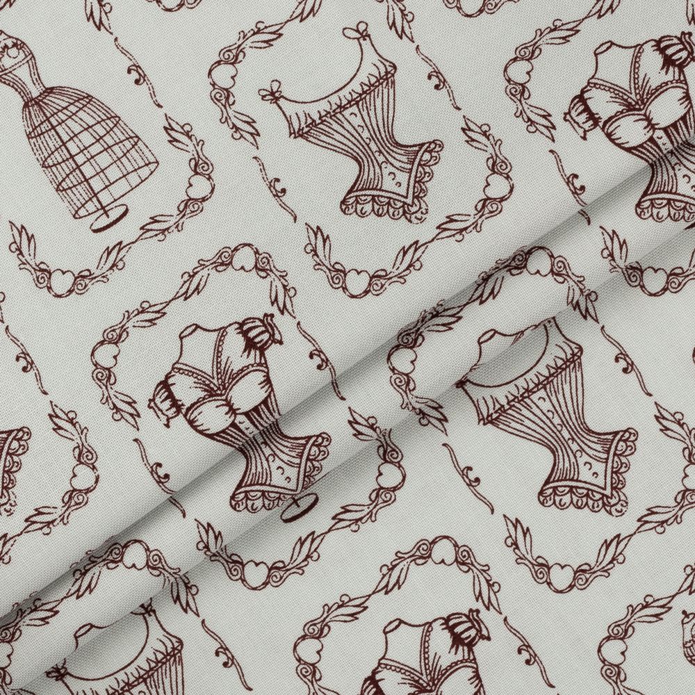 Ткань для пэчворка Peppy Век моды, рулон 112 см / 5 метров, ВМ-16 серый, Peppy