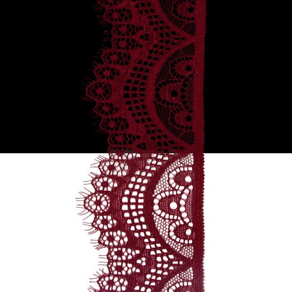 Кружево эластичное (стрейч) 60 мм / 3 метра, C520 темно-красный