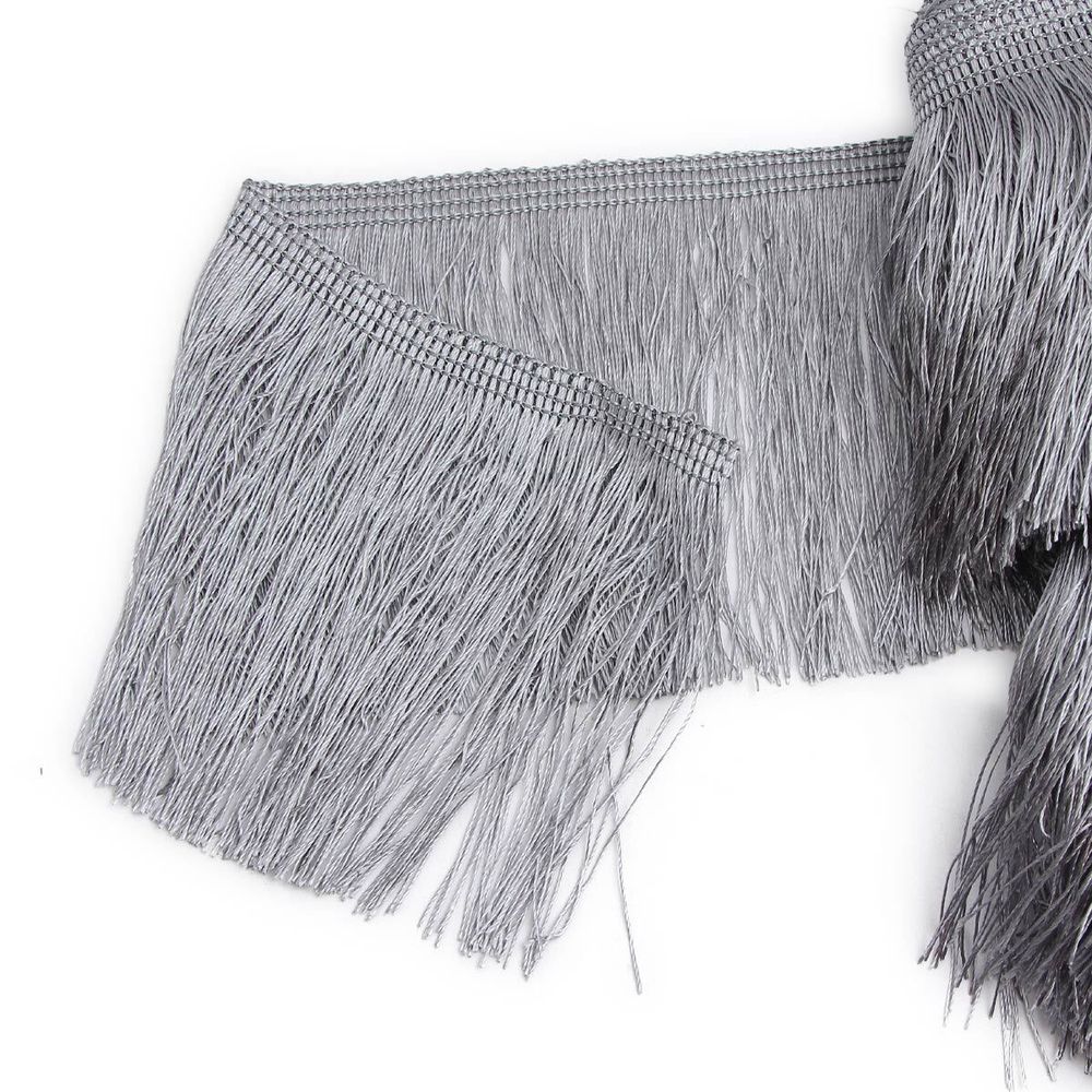 Бахрома отделочная широкая 120.0 мм / 25 метров, 361 серый