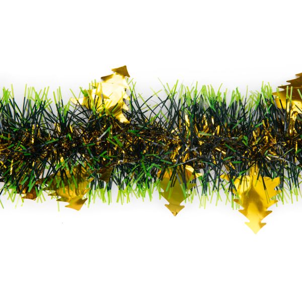 Мишура 10х200 см, 5 шт, №02 зеленый, золото (ёлочки), Snoweekon SNW-F123