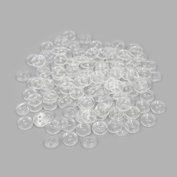 Пуговица 16L (10мм) 2прокола, пластик (Clear (прозрачный)), NE64