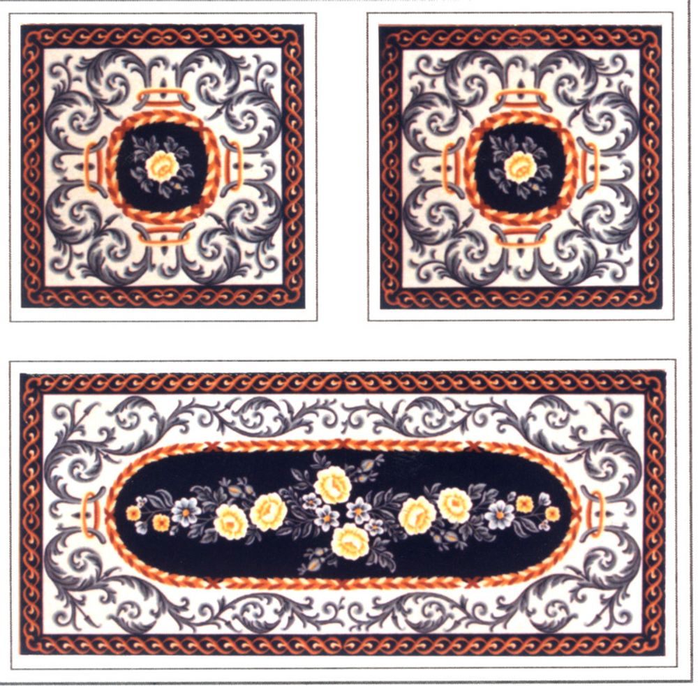 Рисунок для вышивания Soulos (канва жесткая), &quot;Дорожка с орнаментом + подушка&quot;, 90х100 см, 8616