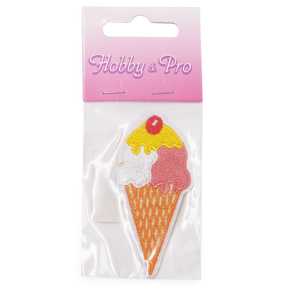 Термоаппликация Мороженое рожок 1, 3.4х6.9см, Hobby&Pro