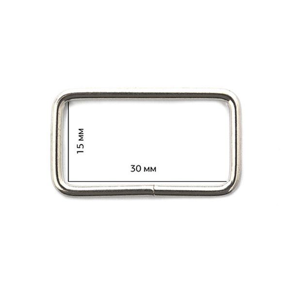 Рамка прямоугольная металл 30х15х2,3 мм, TSW цв. никель уп. 500 шт