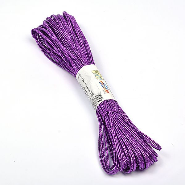 Шнур металлизированный сутаж ⌀3.5 мм / 20 метров, фиолетовый