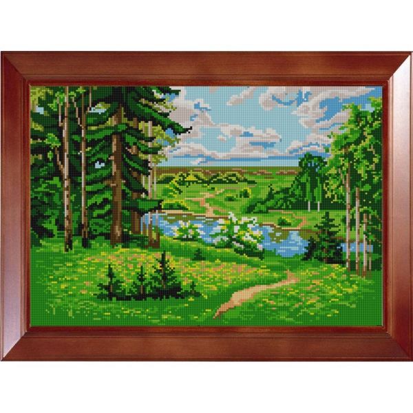 Рисунок для вышивания бисером Конек, 9673 Лесная лужайка 29х39 см