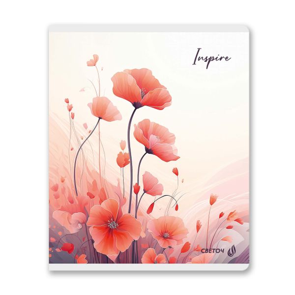 Тетрадь ученическая общая, матовый сплошной лак+запечат.титул лист A5+ 80 л. на скобе 65 г/м², белизна 100 %, 5 шт, клетка, 01124 Вдохновенье, Светоч Т78