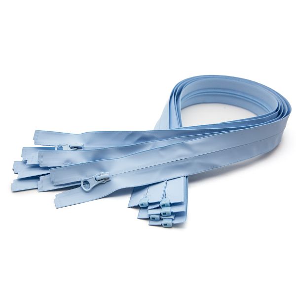 Молния спираль (витая) Т7 (7 мм) 1 зам., разъем., 60 см, скрытое звено, водонепрониц., 183 голубой, 5 шт