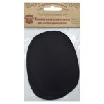 Заплатка, кожа, овал средний 10х14см с перфорацией, с тупыми краями, 2 шт в уп, 100% кожа, 01 черный