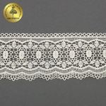 Кружево гипюр (плетёное) 80 мм, матовая нить TBY.0618, цв.F102 молочный уп.13.71м, Kruzhevo