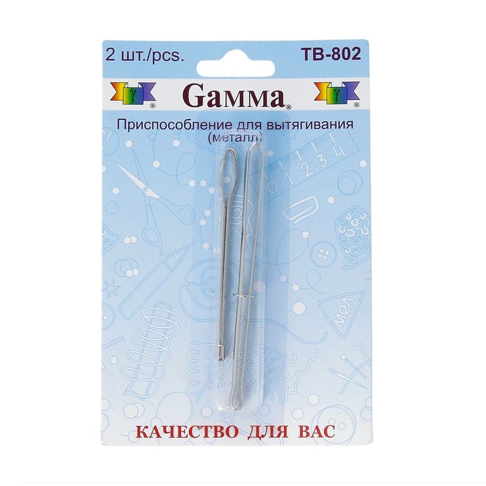 Приспособление для вытягивания резинки, тесьмы, 2 шт, Gamma TB-802