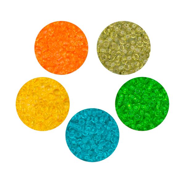 Набор бисера Preciosa 070, 5 цветов по 20 гр, № 10/0 (2.3 мм), диаметр 2,3 мм, 100 гр