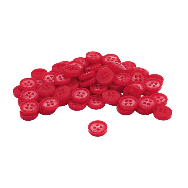 Пуговицы 4 прокола 18L (11мм), пластик (col.11 ярко-красный), CB_M-57, 72 шт